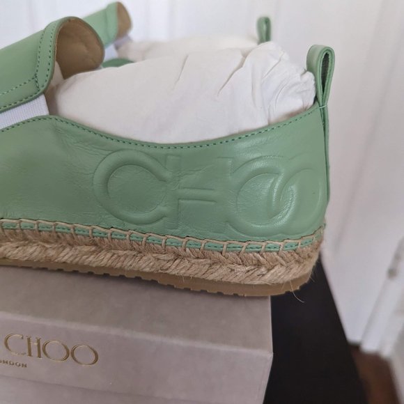 Jimmy Choo Lichi Espadrille Flats Shoes Ming Leather sz 39 (9 US) - Picture 6 of 10